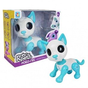 Интерактивная игрушка – Робо-пес, белый (1Toy, Т14335)