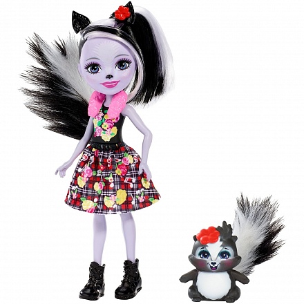Кукла Enchantimals - Седж Скунси с любимой зверюшкой, 15 см 