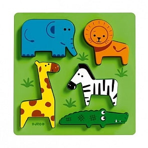 Сортировка-пазл - Животные сафари (Djeco, 01023k)