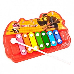 Музыкальный инструмент Металлофон - Маша и Медведь, 7 планок (Играем Вместе, 1610M480-Rsim)