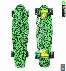 Скейтборд 12-13 Penny board RT 22 Print Green Elka, green/mix (Y-SCOO, 4979RT) - миниатюра