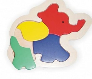 Контур, деревянная рамка - Слон (Wooden Toys, D137)