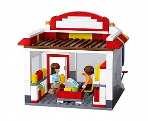 Конструктор Город. Деловой центр: магазин с фигурками, 186 деталей (Sluban, M38-B0571)