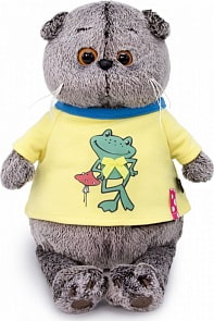 Мягкая игрушка – Басик в футболке с принтом Лягушонок (Budi Basa, Ks25-134)