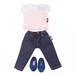 Набор одежды Джинсы, футболка, обруч для куклы 36 см (Gotz, 3403317) - миниатюра