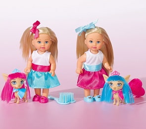 Кукла - Еви со стильной собачкой, 12 см (Simba, 5730944)