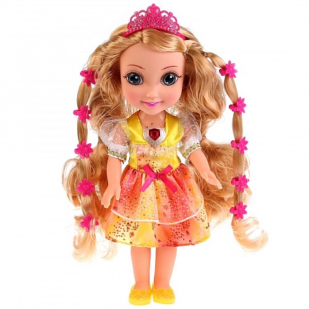 Интерактивная кукла со светящимися волосами и амулетом – Принцесса Амелия, 36 см, 100 фраз 