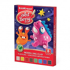 Пластилин классический ArtBerry с Алоэ Вера, 8 цветов, 120 г (ErichKrause, 46780ЕК)