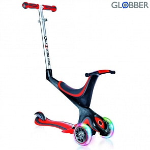 Самокат Globber Evo 5 in 1 со светящимися колесами, Red (Globber, 457-102)