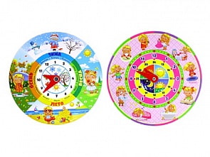 Игра настольная - Часики картонные со стрелками, двусторонние (Рыжий Кот, ИН-4907)