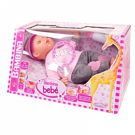 Кукла из серии Bambina Bebe, 40 см., с живой мимикой и звуковыми эффектами 