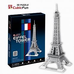 3D puzzles. Объёмные пазлы. Париж, Эйфелева башня 2 (Cubicfun, C705h) - миниатюра