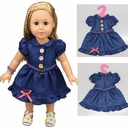 Одежда для кукол — платье синего цвета (Junfa Toys, GC18-29) - миниатюра