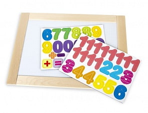 Доска двухсторонняя магнитно-маркерная с поддоном, русский алфавит, цифры, знаки, неокрашенная (Десятое Королевство, 02081ДК)