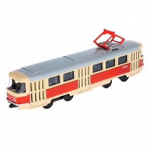 Трамвай металлический инерционный (Playsmart, X600-H09111) (ассортимент)