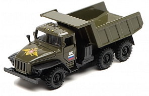Урал самосвал военный со светом и звуком (Технопарк, CT-1054-DUMP-Dsim)