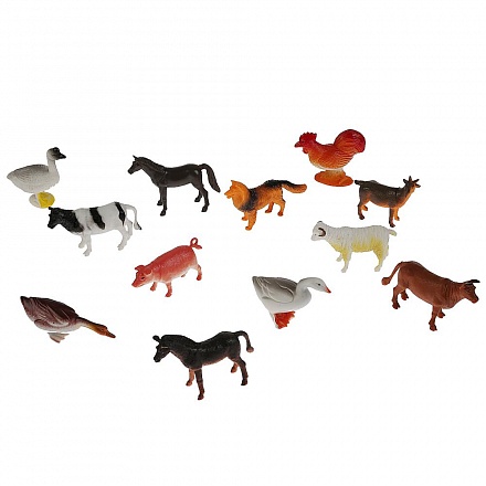 Набор из 12 фигурок - Домашние животные, в пакете  