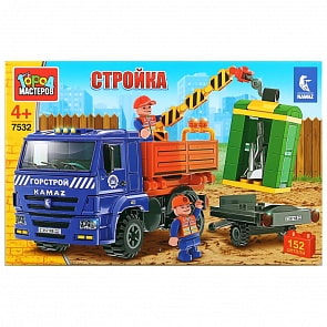 Камаз конструктор - Стройка: Камаз с манипулятором, 152 детали (Город мастеров, 7532-KK)
