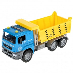 Модель Карьерный самосвал 25 см свет-звук двери открываются инерционная пластиковая (Технопарк, KAMDUMP-25PL-BUYE)