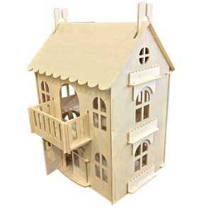 Кукольный домик Арина с мебелью, 12 предметов (Woodlines, КДА-006)