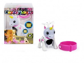 Интерактивная игрушка Светомузики - Единорог, с функцией воспроизведения звука через Bluetooth (1Toy, Т16309)