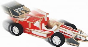 Модель деревянная сборная – Гоночный болид, с механизмом (Wooden Toys, HL003A)