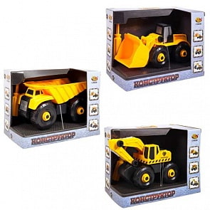 Машинка-конструктор из серии Спецтехника - Строительная техника, с отверткой, экскаватор, грузовик, трактор (ABtoys, C-00336) (ассортимент)