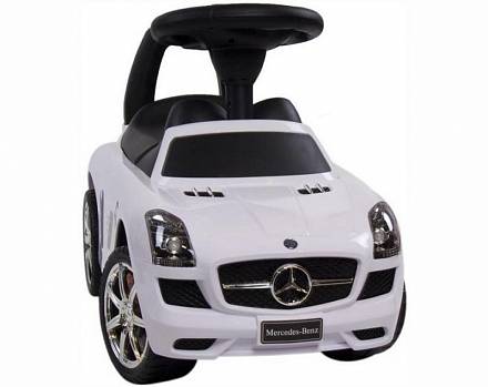 Машинка-каталка – Mercedes Benz SLS AMG, белый, звук 