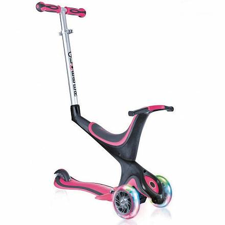 Самокат Evo 5 в 1 с 3 светящимися колесами, Pink 