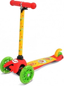 Самокат 3 колесный - Три кота, управление наклоном, светящиеся колеса (MINI203-CATS-2)