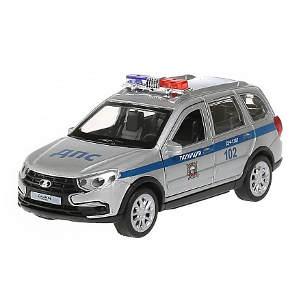 Машина Lada Granta Cross 2019 - Полиция, 12 см, инерционный механизм, цвет серебристый 