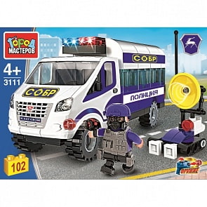 Конструктор из серии Газель - Операция спецназа, с фигуркой, 102 детали (Город мастеров, 3111-KK)