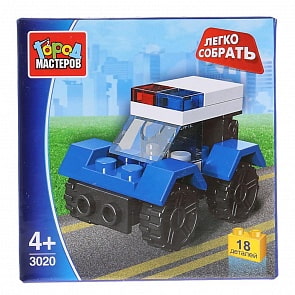 Конструктор – Полиция: Машина, 18 деталей (Город Мастеров, JS-3020-Rsim)