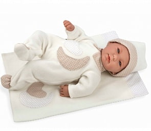 Интерактивный пупс Elegance с белым одеялом, 45 см (Arias, Т11114)