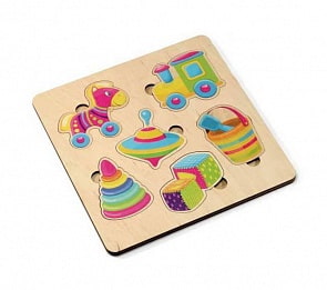 Игра развивающая деревянная – Игрушки, 21 х 21 см. (Десятое королевство, 00758ДК)