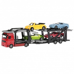  Машина металлическая - Трейлер с 4-мя машинками (Технопарк, CT-1240)