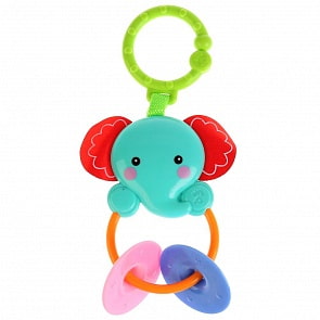 Погремушка со съемным кольцом Голубой слоник (Умка, KK2680-10-R)
