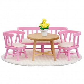 Кукольная мебель Смоланд - Обеденный уголок розовый (Lundby, LB_60207900)