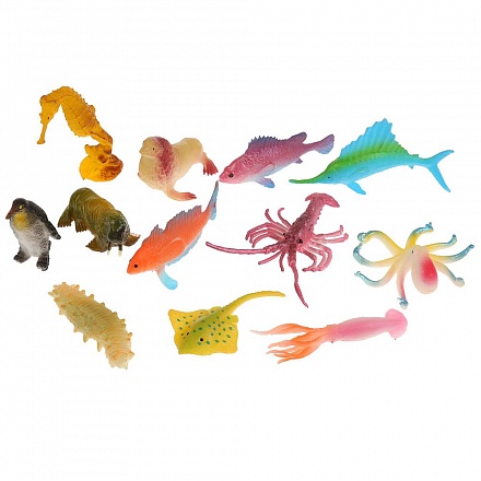 Фигурки из пластизоля - Морские обитатели, 5-6 см, 12 видов  