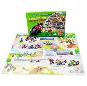 Игра настольная-ходилка - Мотогонки (Рыжий кот,  ИН-9942)