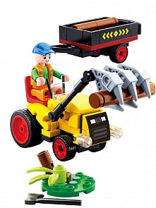 Конструктор – Ферма: трактор с фигуркой, 110 деталей  (Sluban, M38-B0777)