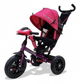 Велосипед 3 колесный – Lexus trike, цвет розовый, надувные колеса 12 и 10 дюйм, светомузыкальная панель (Lexus Trike, 960M2-N1210P-VICTORIA)