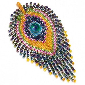 Набор для творчества Бисерный кулончик своими руками - Перо павлина (Клевер, АА07-151)