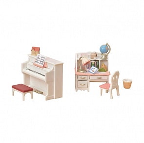 Набор Sylvanian Families - Рабочий стол и пианино (Epoch, 5284)