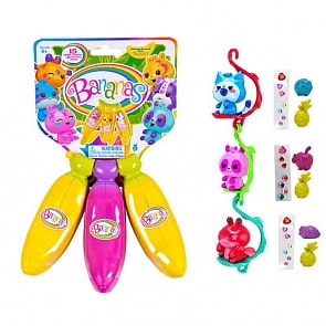 Bananas - Игрушка с сюрпризом, связка из 3 бананов, цвет: желтый, розовый, желтый (Cepia, BB30000)