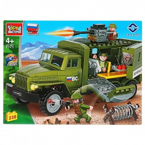Конструктор Урал: передвижной командный пункт, с фигурками, 238 деталей (Город мастеров, 7171-KK)
