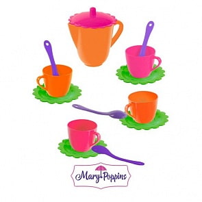 Чайный набор - Цветок, 14 предметов в сетке (Mary Poppins, 39327)