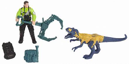 Набор - Динозавр Мегалозавр и ловец динозавров 