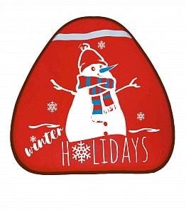 Сани-ледянка треугольная – Снеговик, красный, 52х54 см (RT, 7209RT)