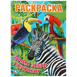 Первая раскраска А4 – Зачем зебре полоски (Умка, 978-5-506-04520-5)